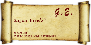 Gajda Ernő névjegykártya